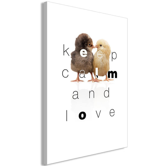 Leinwandbild - Keep Calm and Love (1 Part) Vertical Artgeist