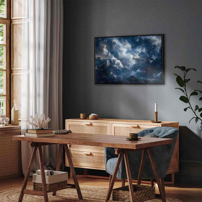 Leinwandbild - Astronomical Wonders: Clouds and Stars in Harmonious Combination