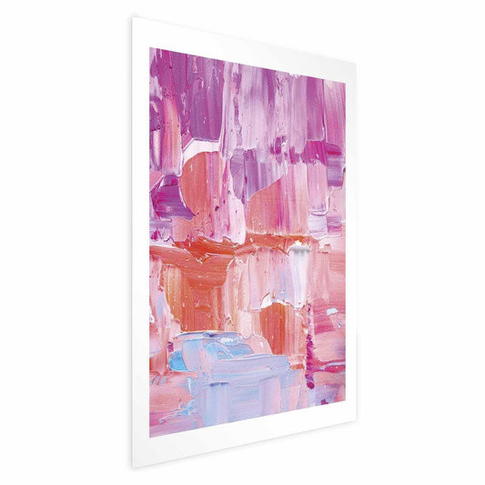 Poster - Colorful Strokes - intense shades of pink and purple on canvas Artgeist