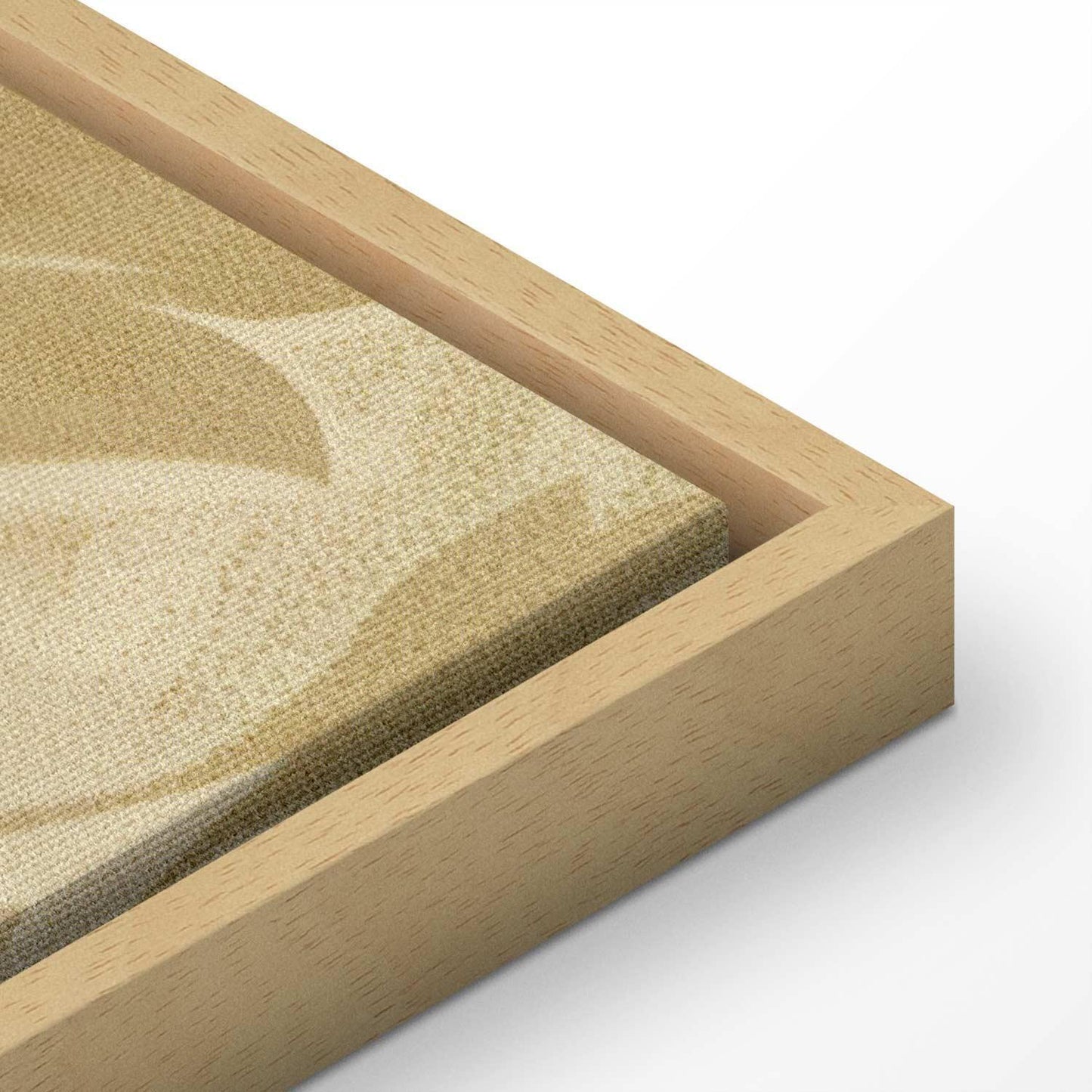 Leinwandbild - Botanical Motif with Leaves and Vines in Sand Colors