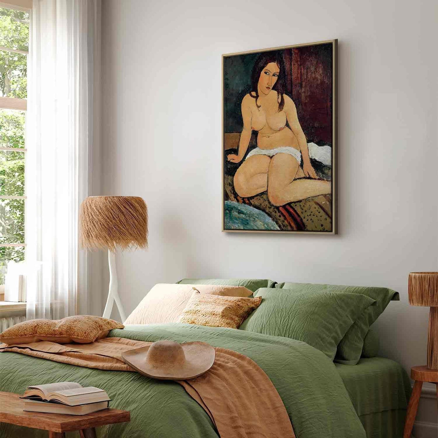 Kunstkopie Modigliani Sitzende Frau - Hochwertige europäische Produktion auf Premium Leinwand