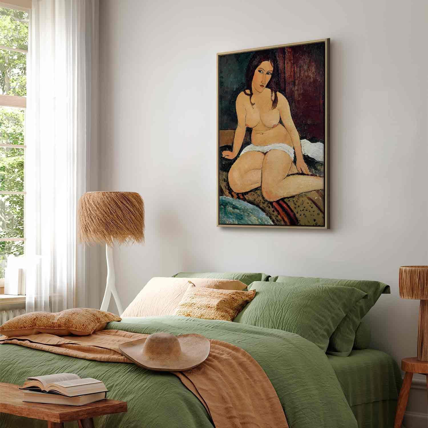 Kunstkopie Modigliani Sitzende Frau - Hochwertige europäische Produktion auf Premium Leinwand