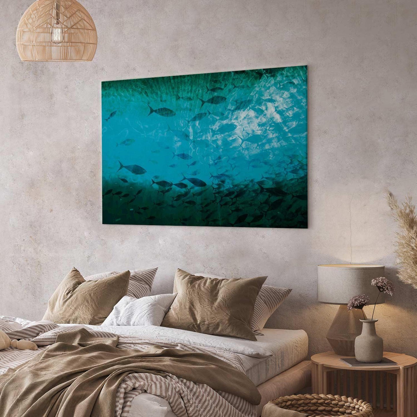 Leinwandbild - A shoal of dark fish