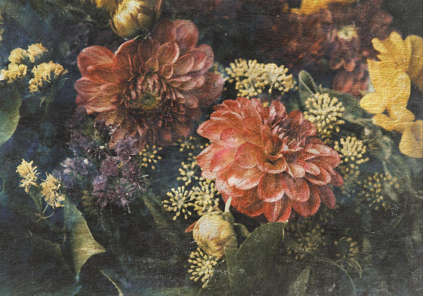 Fototapete - Retro Flowers - First Variant Artgeist