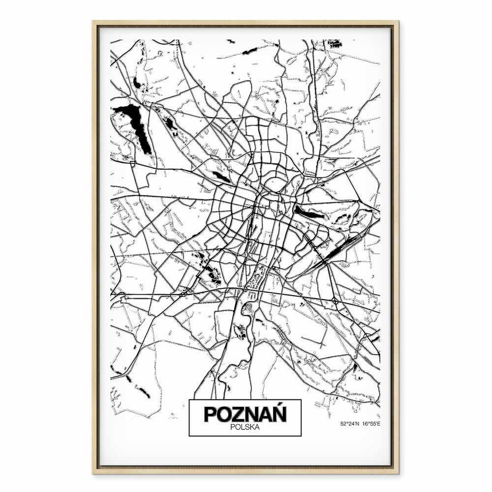 Leinwandbild - City Plan: Poznan (1 Part) Vertical