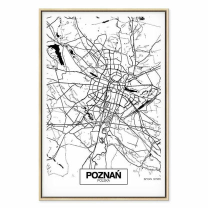 Leinwandbild - City Plan: Poznan (1 Part) Vertical