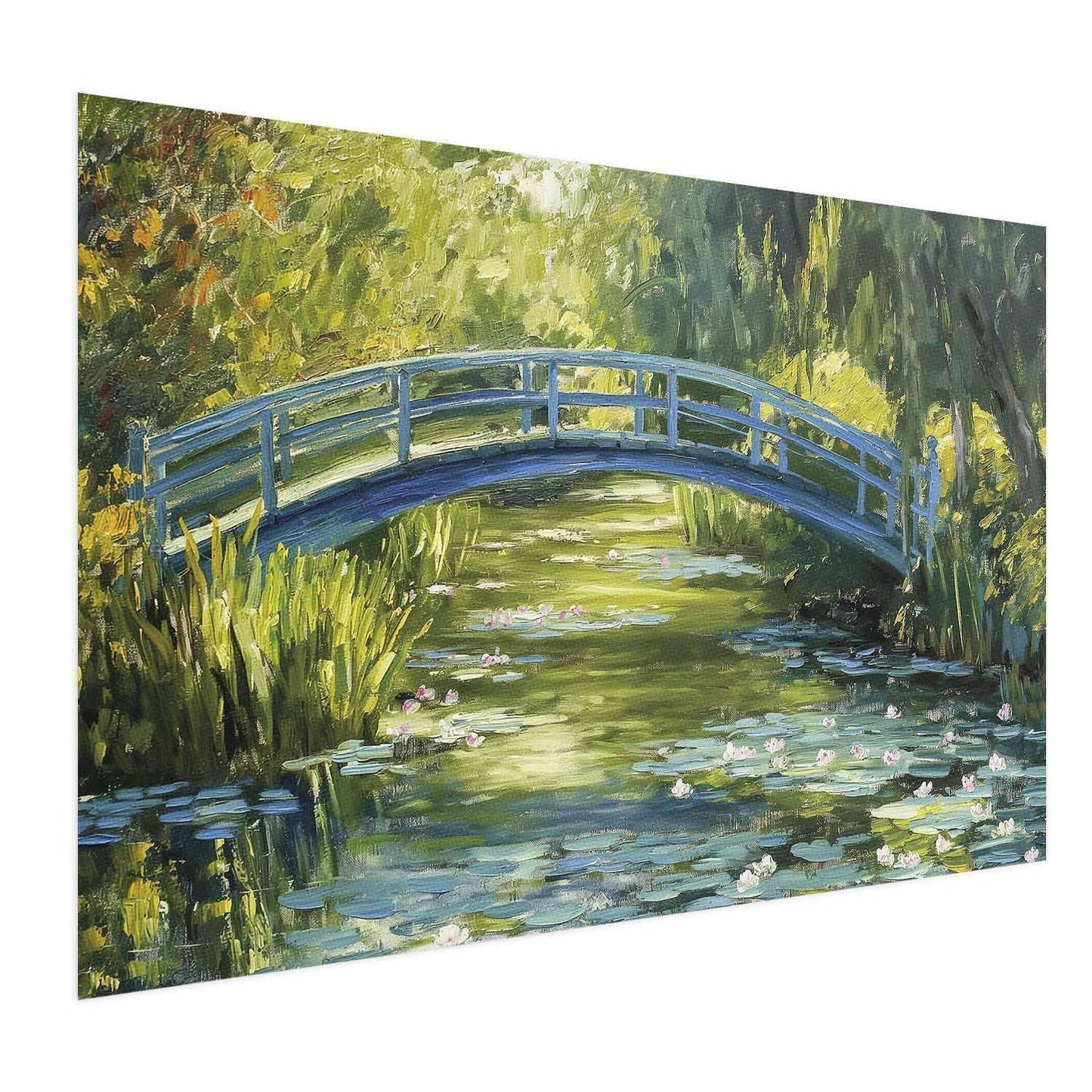 Poster - Impressionist bridge - painting of a bridge against a picturesque background