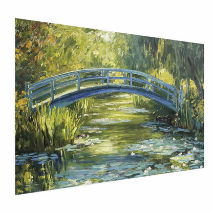 Poster - Impressionist bridge - painting of a bridge against a picturesque background