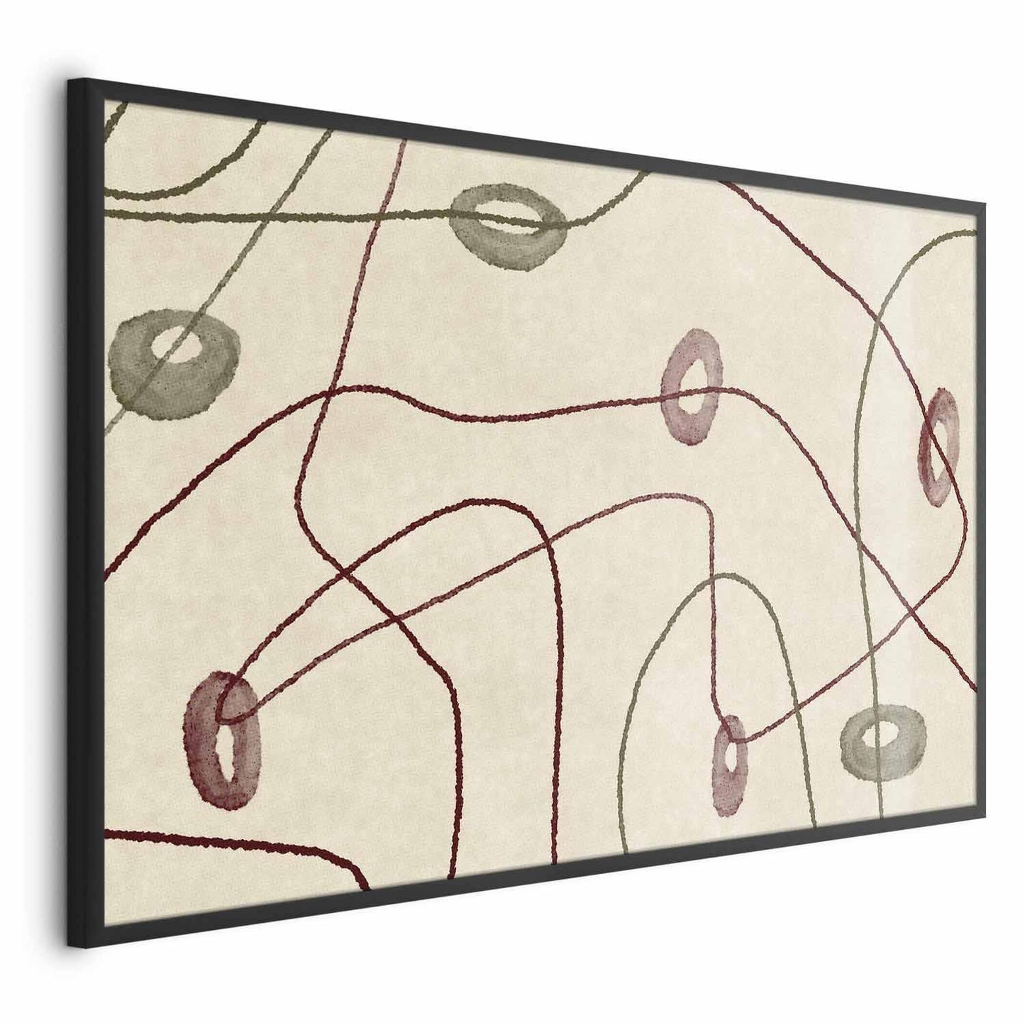 Poster - Lines and Shapes - a bead labyrinth on a pale, worn background Artgeist