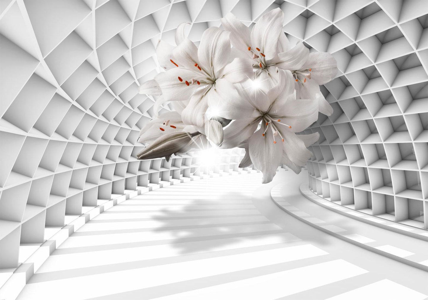 Fototapete - Flowers in the Tunnel Artgeist