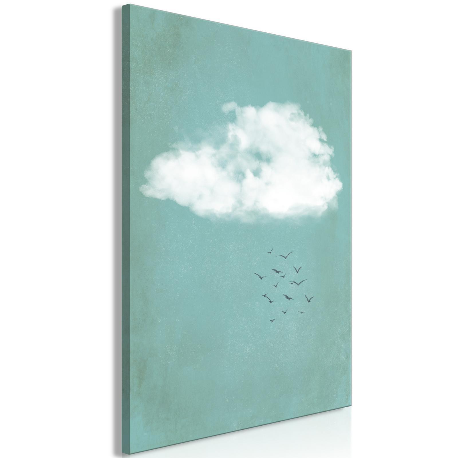 Leinwandbild - Cumulus and Birds (1 Part) Vertical Artgeist