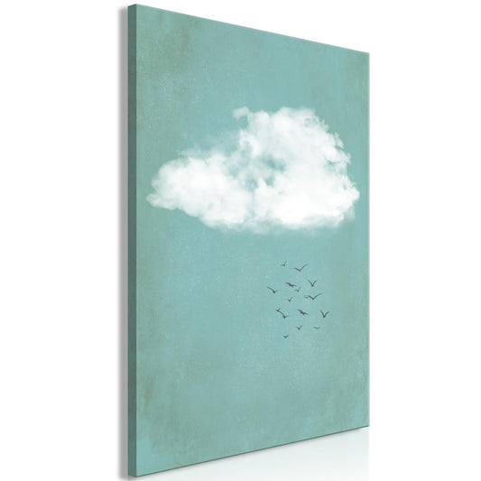 Leinwandbild - Cumulus and Birds (1 Part) Vertical Artgeist
