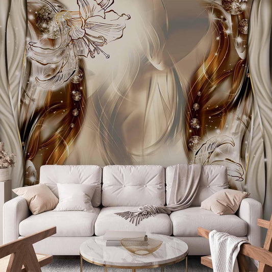 Fototapete „Sanfter Schimmer“ – Eleganz & Glanz für Ihre Wand
