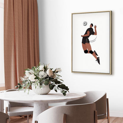 Leinwandbild - Volleyball Player on a White Background - Illustration