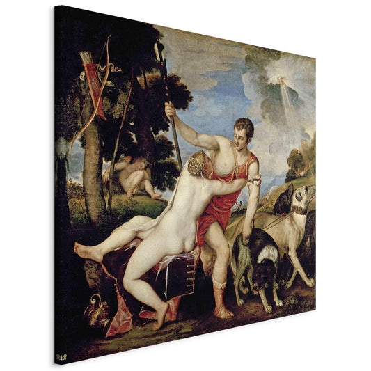 Leinwandbild - Venus and Adonis (Tycjan ) Artgeist