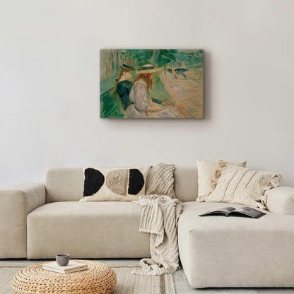 Leinwandbild - Sur un banc de Bois de Boulogne (Berthe Morisot) Artgeist