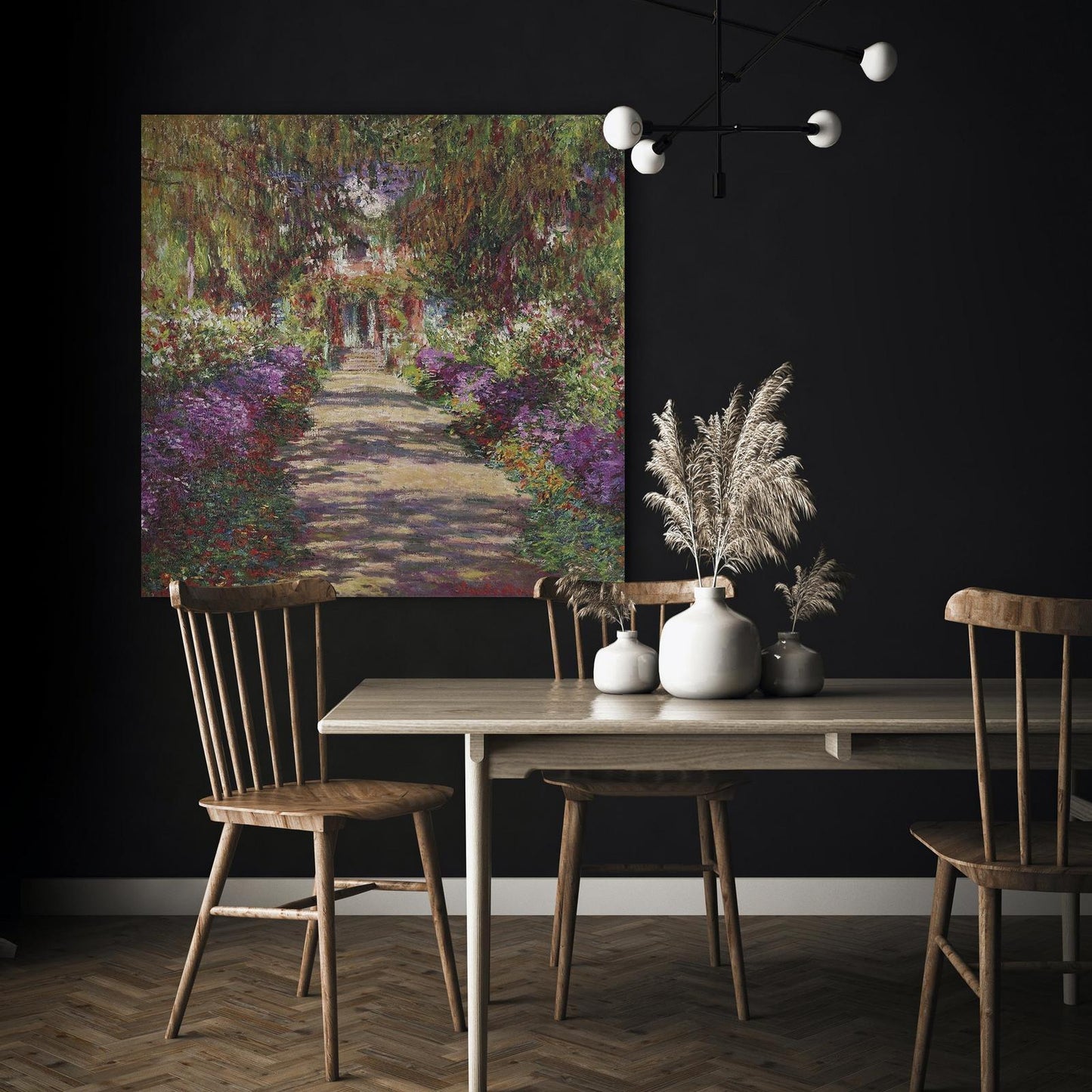 Leinwandbild - Garden Path in Giverny Artgeist