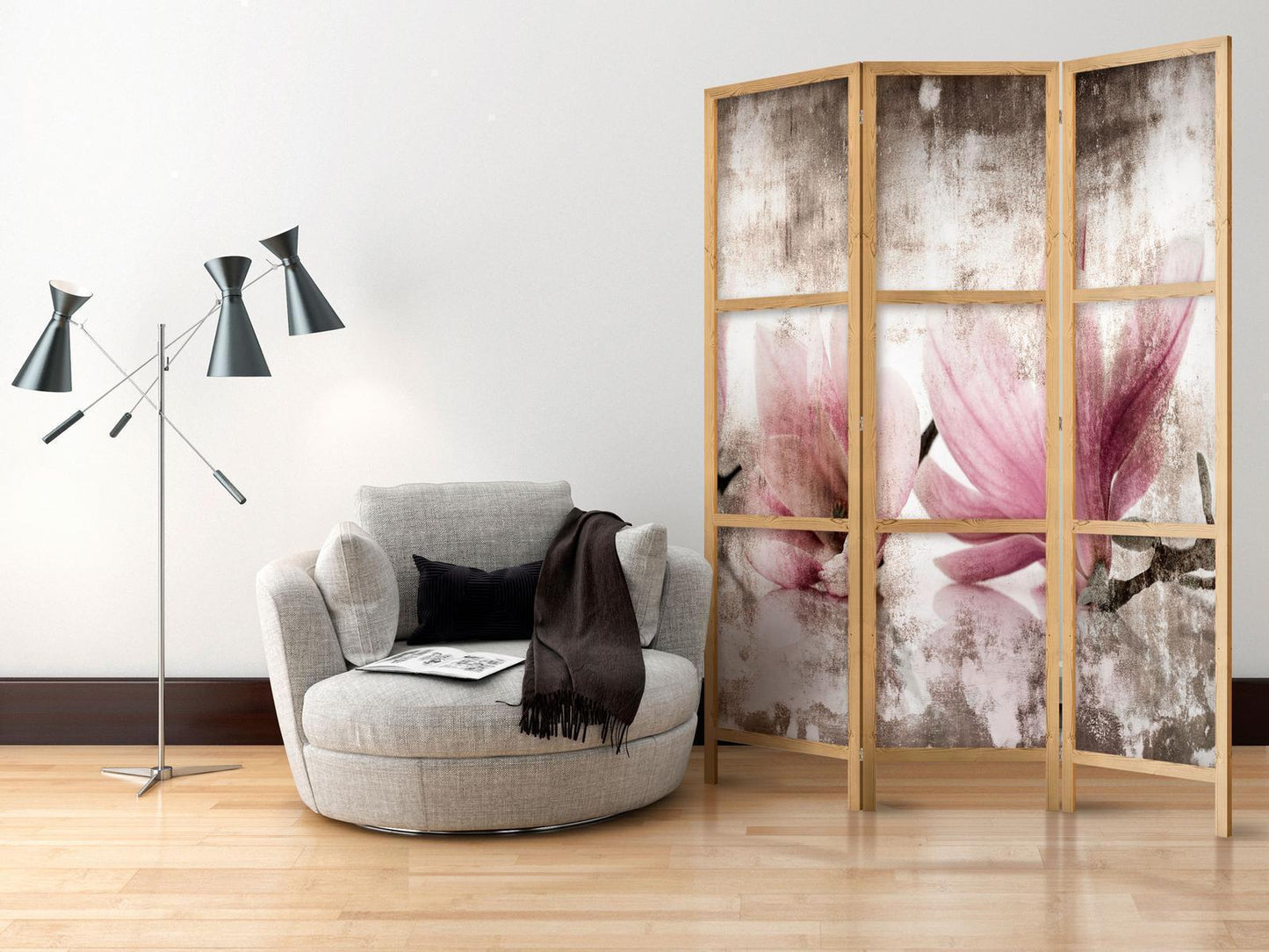 Japanischer Paravent - Retro Magnolias I