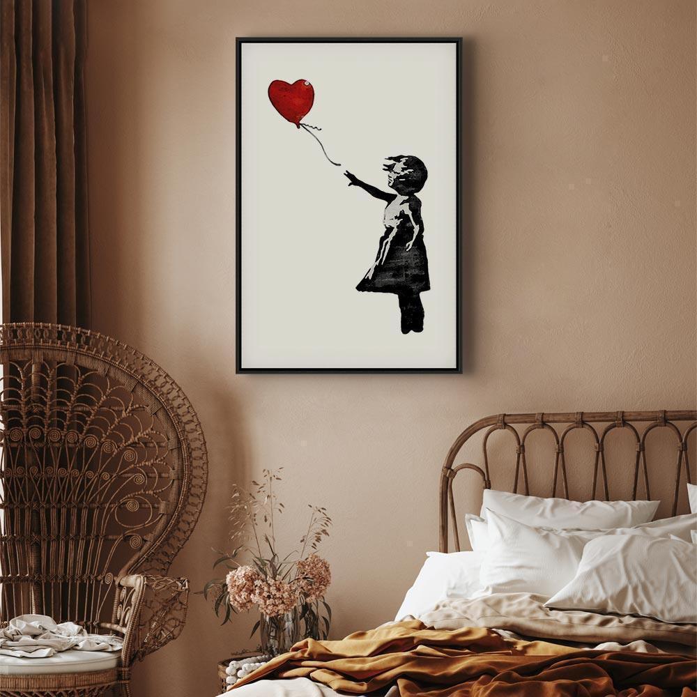 Leinwandbild - Banksy: Girl with Balloon (1 Part) Vertical