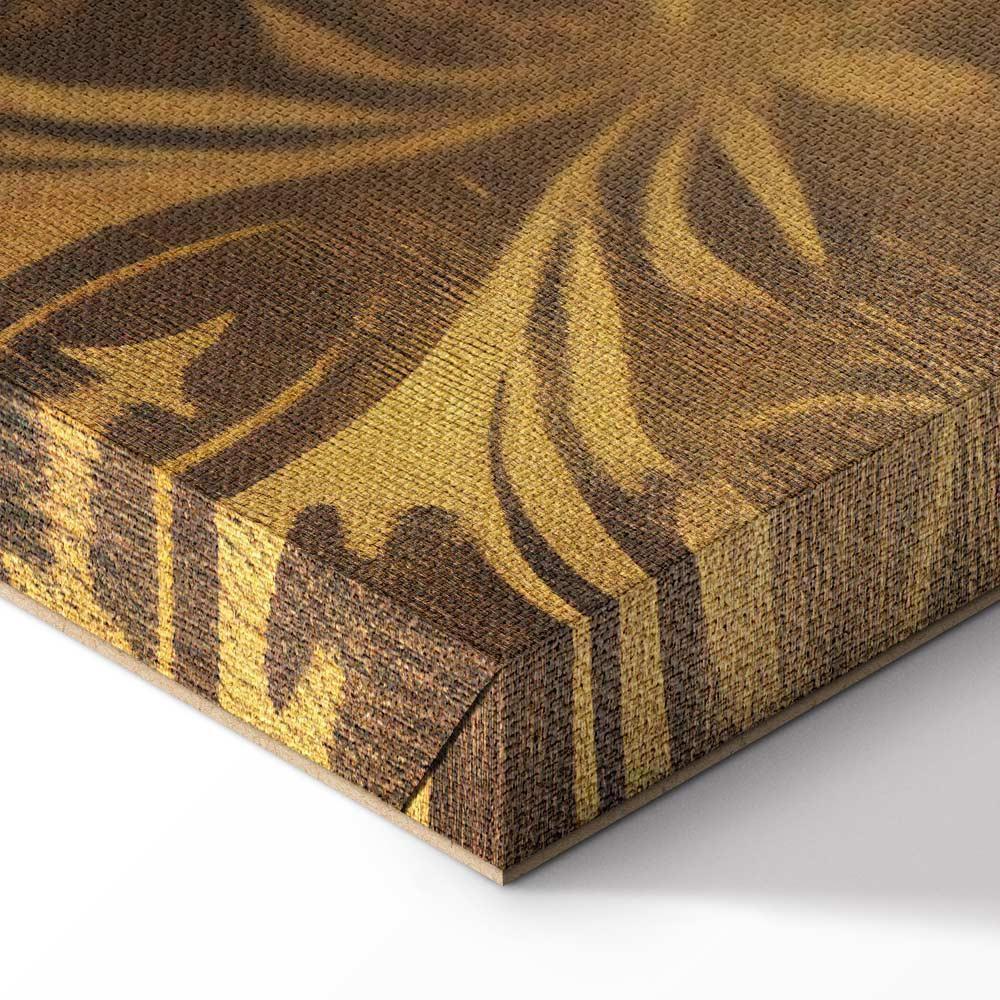 Leinwandbild - Baroque Ornaments in Patinated Gold and Browns: Retro Motif