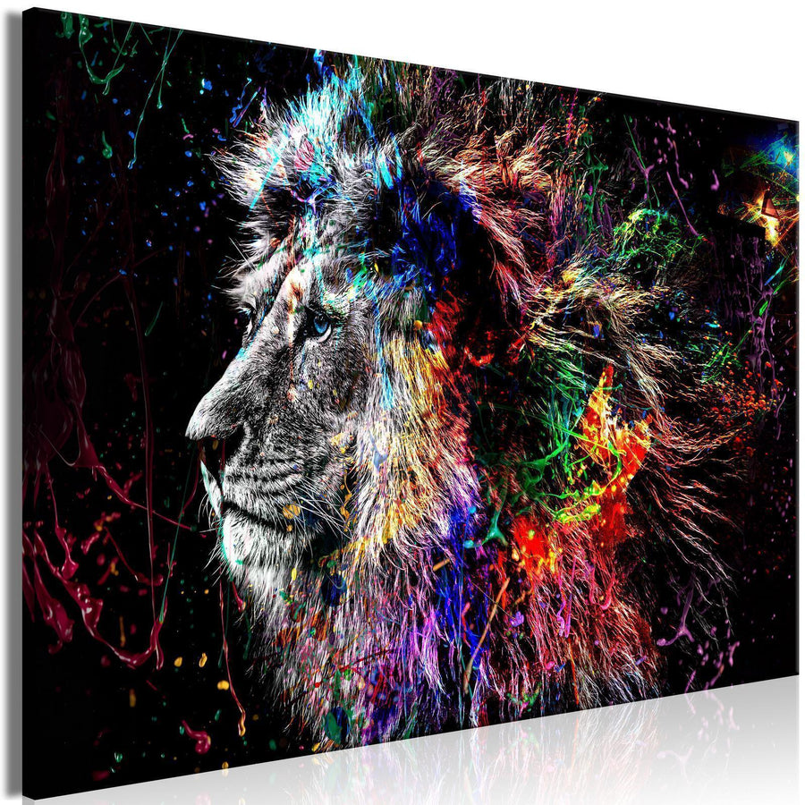 Leinwandbild - Crazy Lion (1 Part) Wide Artgeist