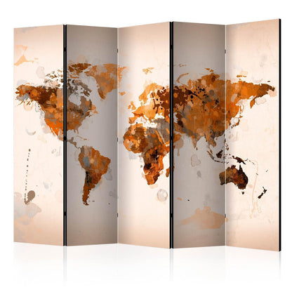 Paravent - World in brown shades II Artgeist