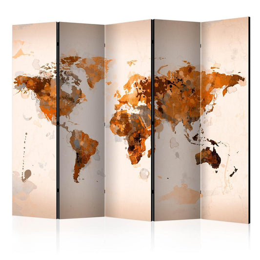 Paravent - World in brown shades II Artgeist