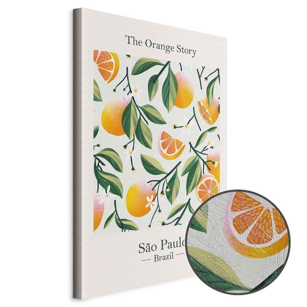 Leinwandbild - The Orange Story (1 Part) Vertical