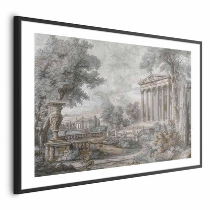 Poster - Temple on the Hill - Greek Architecture in Muted Tones