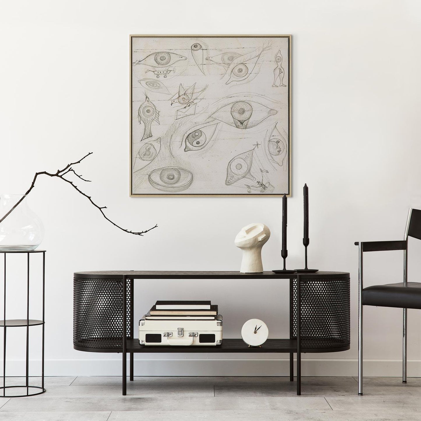 Leinwandbild - Frida Kahlo – Drawing of Eyes