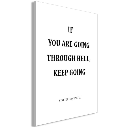Leinwandbild - Power of Words (1-part) - Winston Churchill's Motivational Quote Artgeist