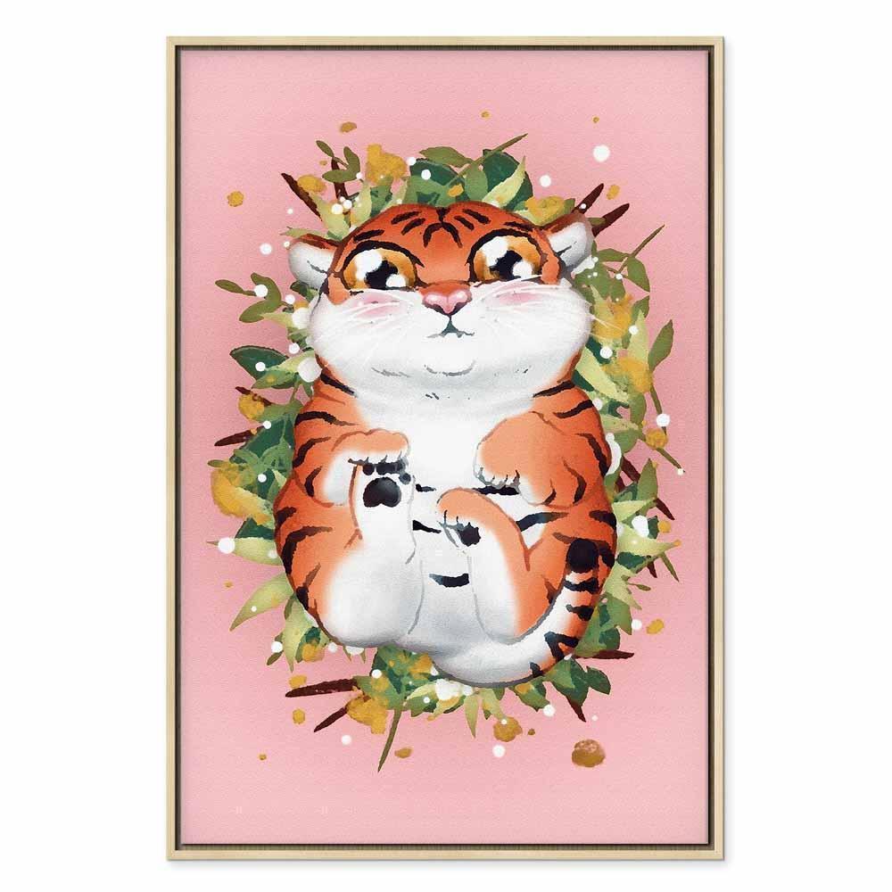 Leinwandbild - Tigger on the Grass (1 Part) Vertical