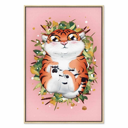 Leinwandbild - Tigger on the Grass (1 Part) Vertical