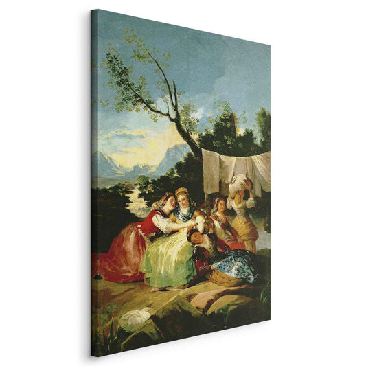 Leinwandbild - The Washerwomen before (Francisco Goya) Artgeist