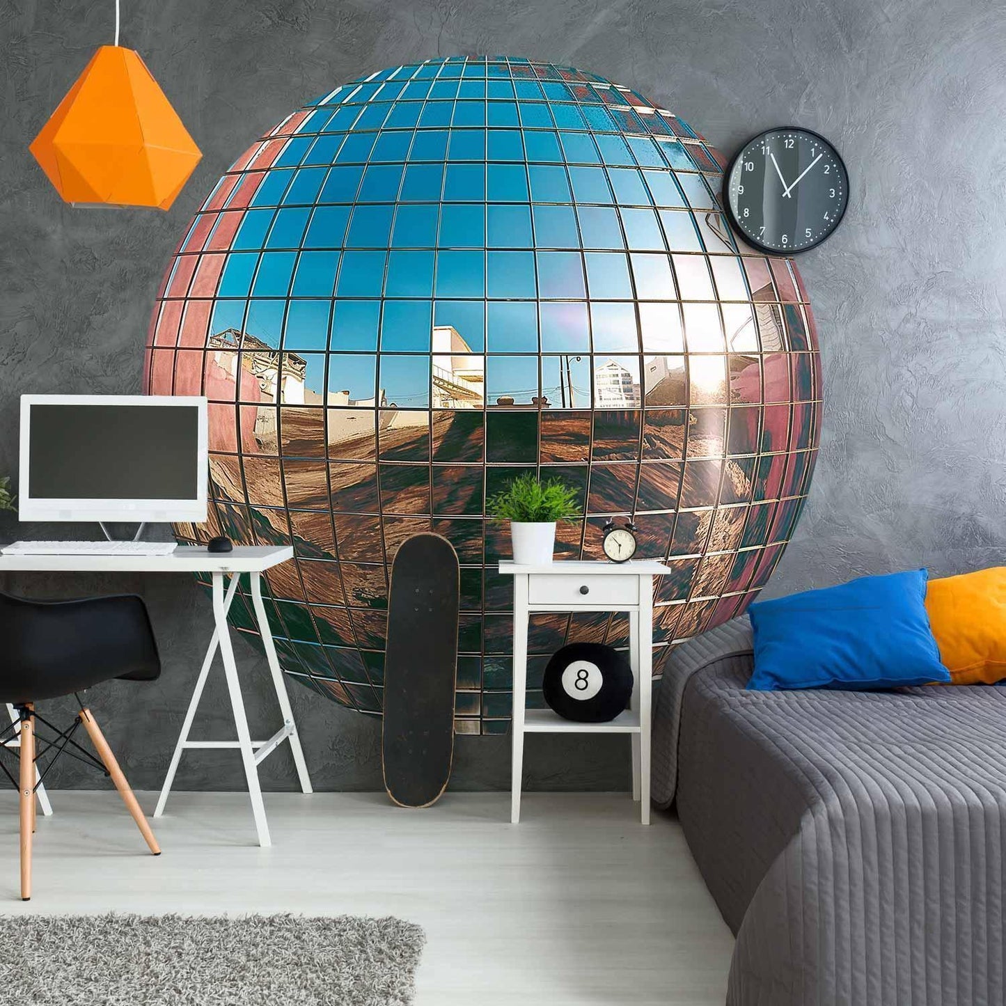 Runde Fototapete - Platinum disco ball