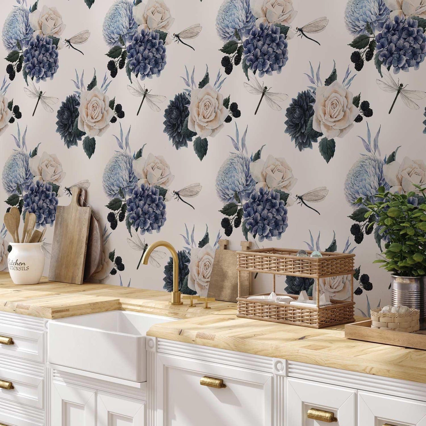 Tapete - Roses and Hydrangeas