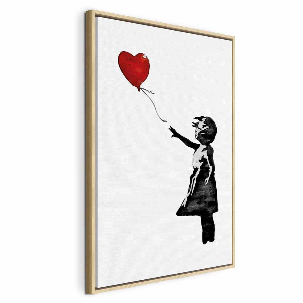 Leinwandbild - Banksy: Girl with Balloon (1 Part) Vertical