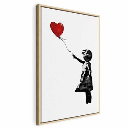 Leinwandbild - Banksy: Girl with Balloon (1 Part) Vertical