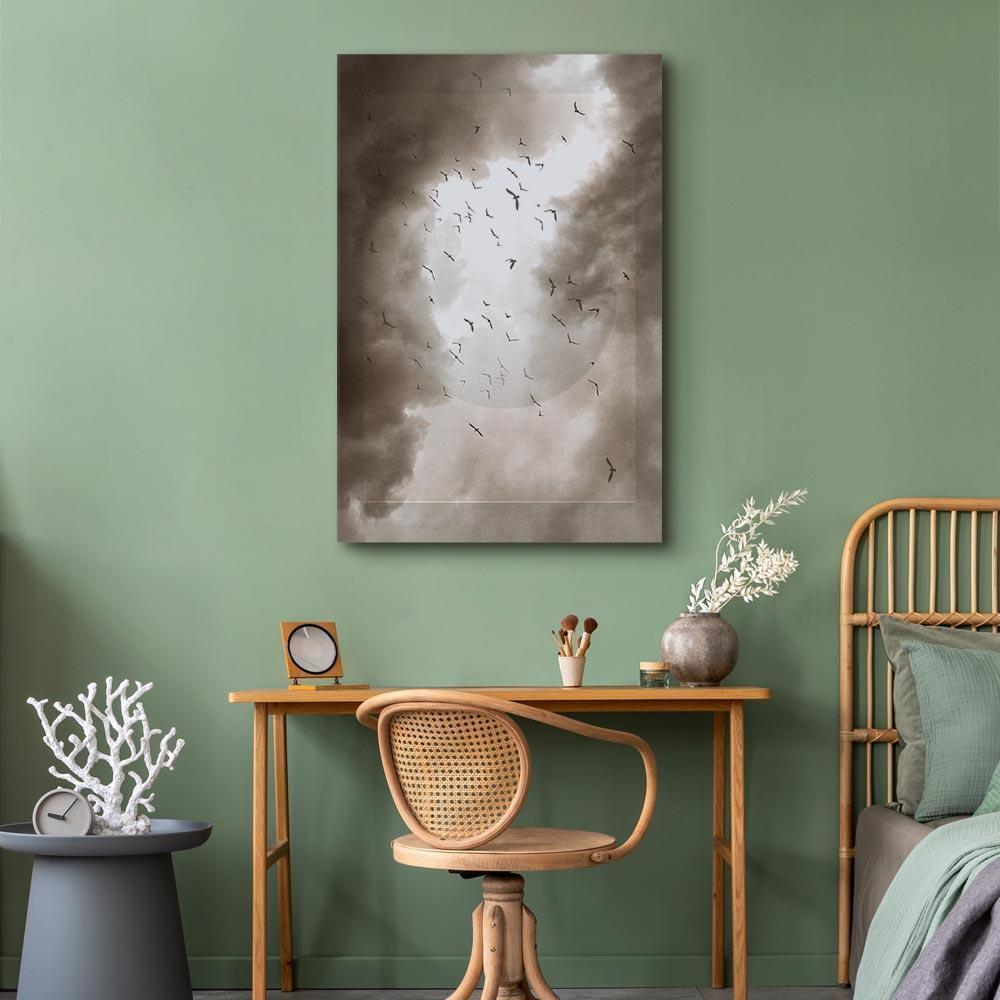 Leinwandbild - Birds in the Clouds (1 Part) Vertical