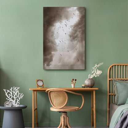 Leinwandbild - Birds in the Clouds (1 Part) Vertical