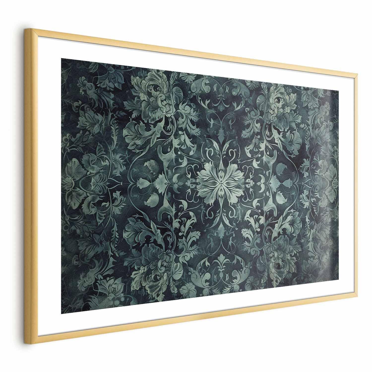 Poster - Carpet Ornaments in Emerald Shades Artgeist