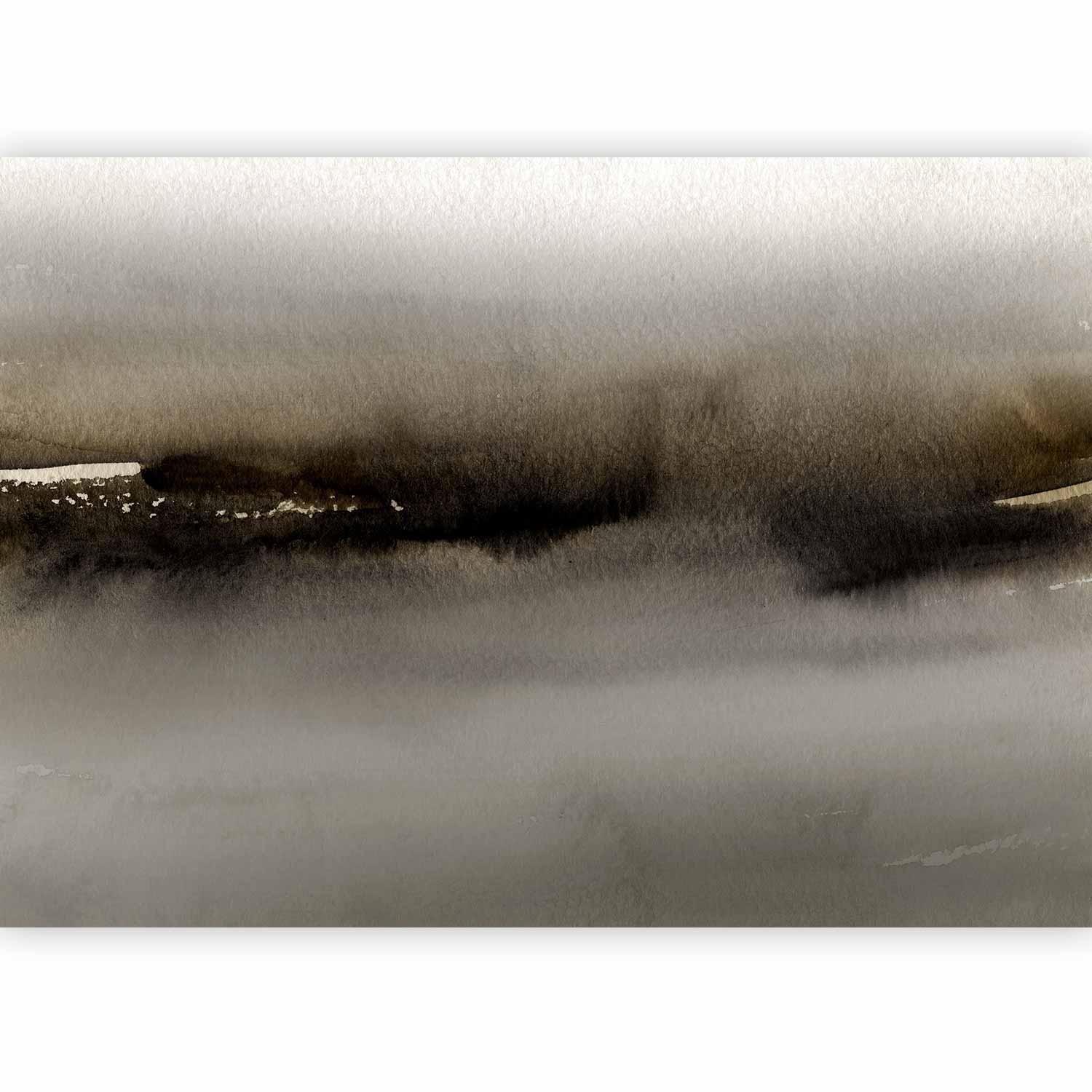 Fototapete - Diuna – abstraktes modernes Gemälde in Grau mit schwarzem Muster Artgeist