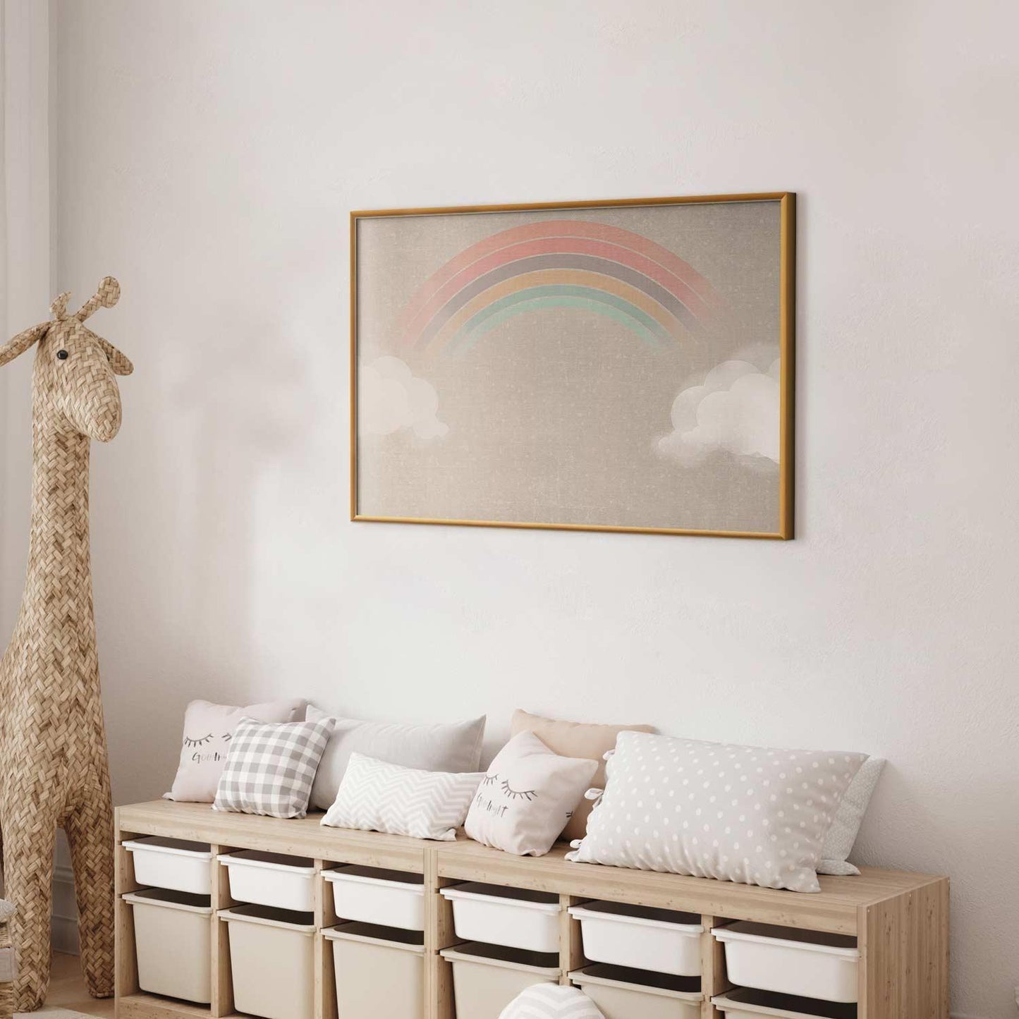 Poster Regenbogen im Regen – Sanfte Farben, leise Magie