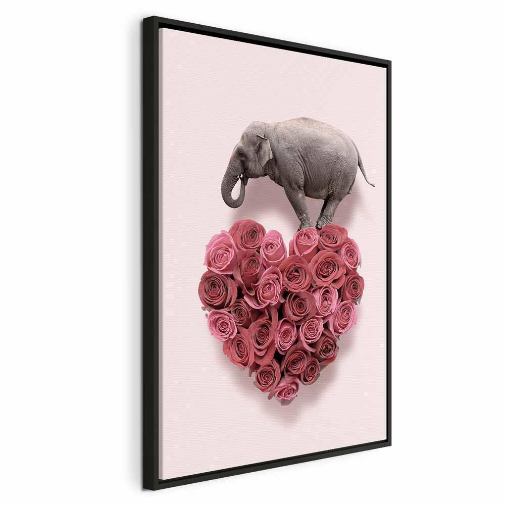 Leinwandbild - Elephant Lover (1-part) - Elephant Amid Pink Flowers