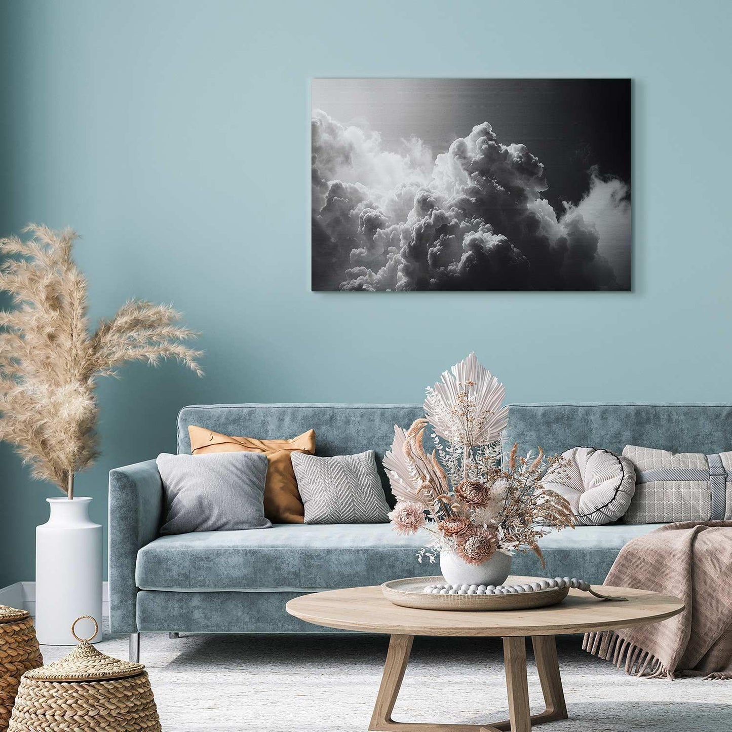 Leinwandbild - Extraordinary Phenomenon: The Sun Illuminating Dark Clouds Artgeist