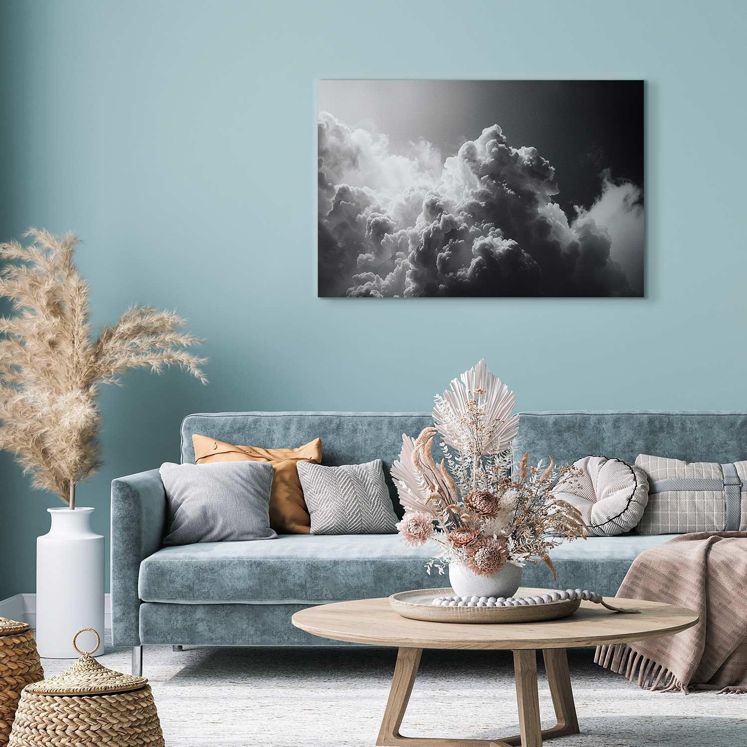 Leinwandbild - Extraordinary Phenomenon: The Sun Illuminating Dark Clouds Artgeist