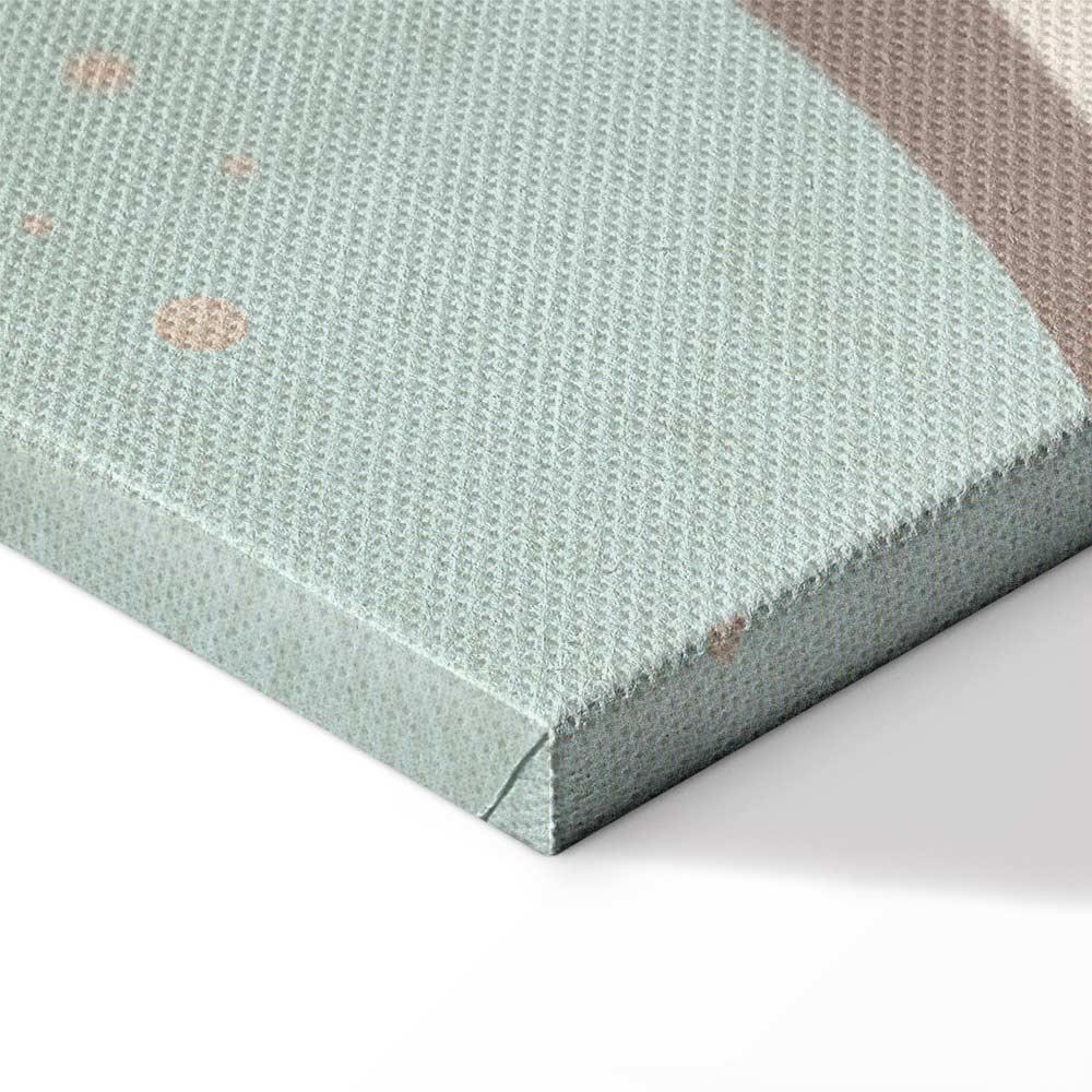 Leinwandbild - Cloudy Night Sky - Moons in Brown and Beige Hues Among Clouds and Numerous Little Stars on a Light Background