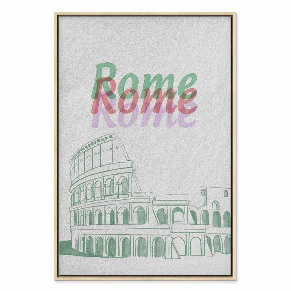 Leinwandbild - Rome in Watercolours (1 Part) Vertical
