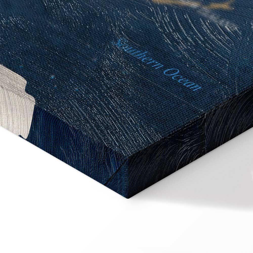 Leinwandbild - World Map: Ink Oceans