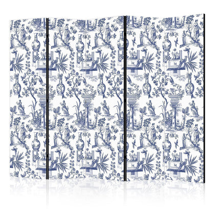 Paravent - Rome and Botany - Blue Pattern with a Greek and Plant Motif Artgeist
